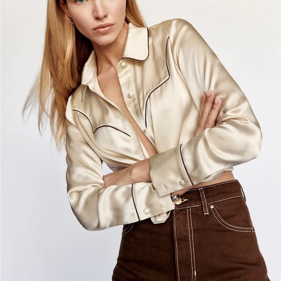 Reformation Walker silk blouse - Picture 1 of 9